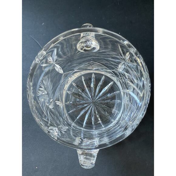 Vtg. Cut Crystal Ice Bucket Whirling Pinwheel Star Of David Cocktail Barware - Picture 4 of 11